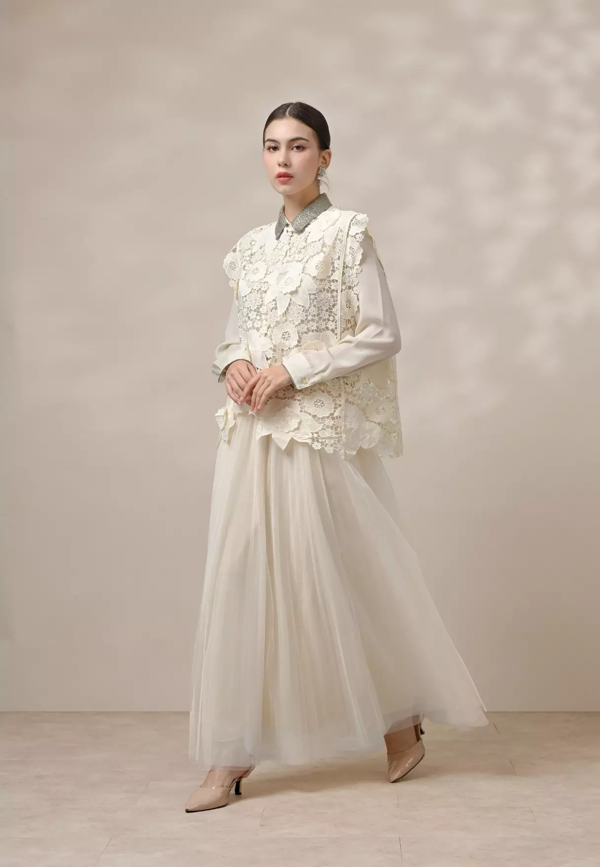 Fleurine Vest - Ivory