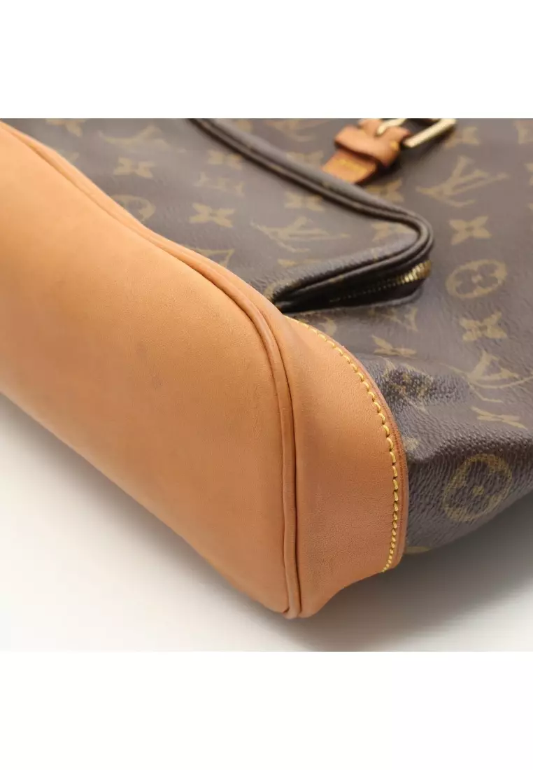 Pre-Loved Louis Vuitton Montsouris MM monogram Backpack rucksack PVC leather Brown