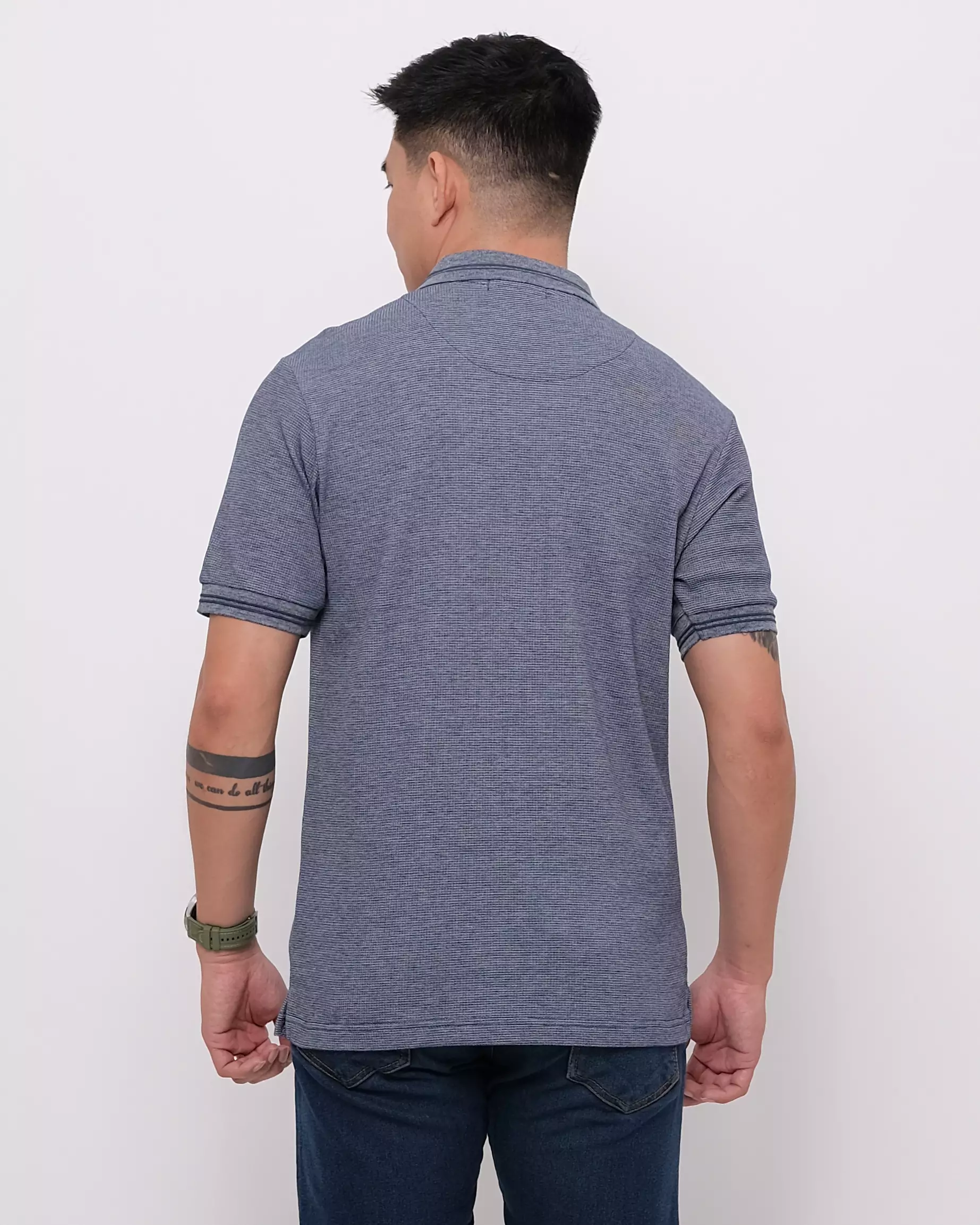 Andre Michel Polo Shirt Lengan Pendek Biru Tua 3427