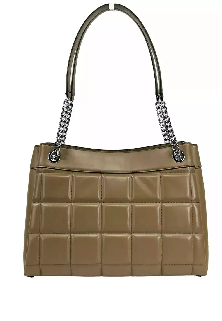 Michael Kors Susan Medium Quilted Leather Tote Bag - Driftwood
