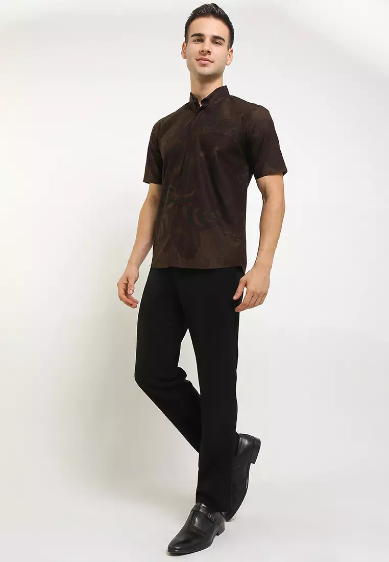 BATIK TALENTA EXCLUSIVE Lengan pendek slimfit SHANGHAI MWR UNGGU 01