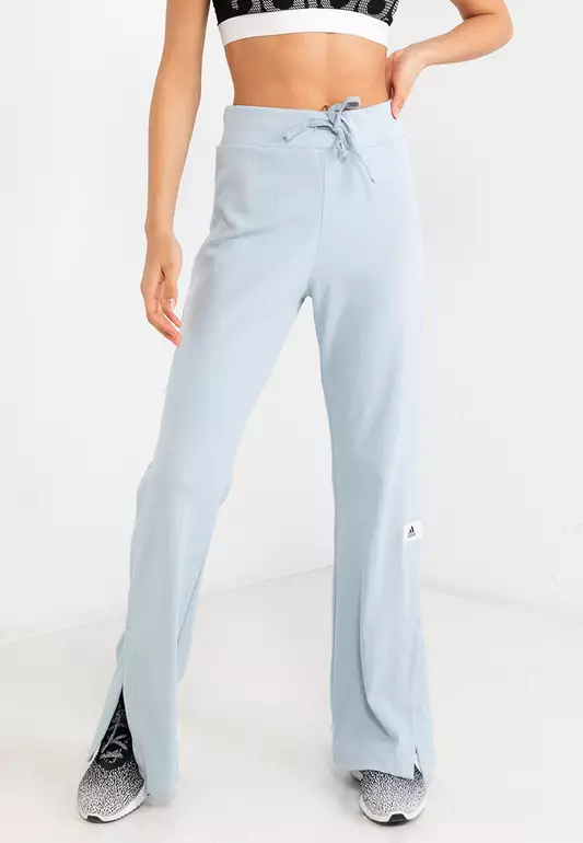Lounge Ribbed Flared-Leg Pants
