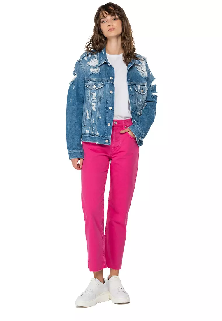 Pink denim jacket target store