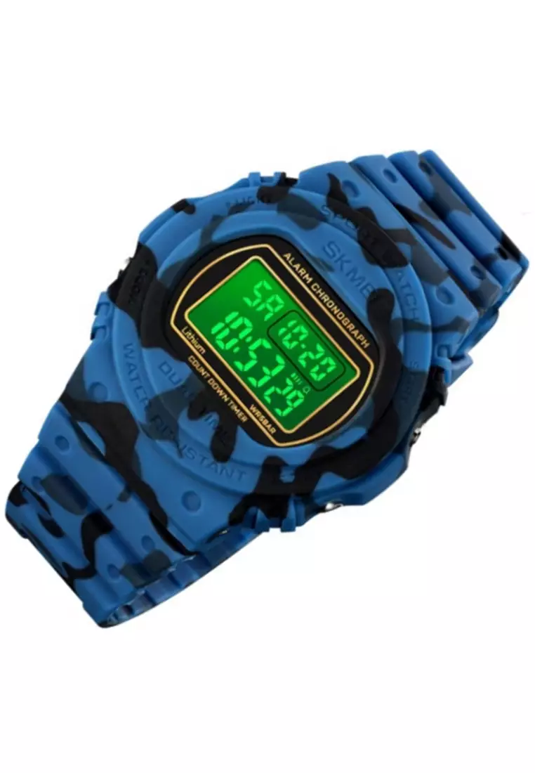 Jam Tangan Digital Pria Waterproof Many Function Strap Tali Material PU Silicone BY44 ORIGINAL