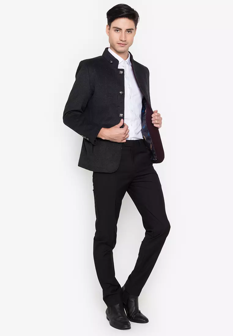 Stand Collar Woolen Coat