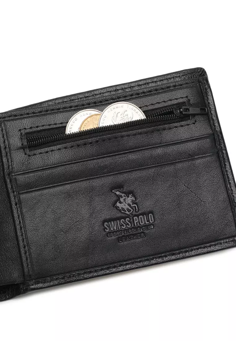 Men's Genuine Leather RFID Blocking Wallet - Black