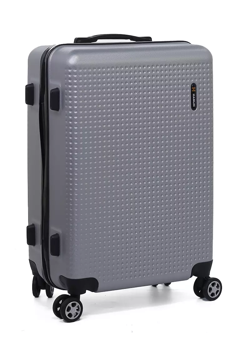 Isvara Tas Koper Hardcase One Set Unisex Large Compartment Suitcase Code Lock System Material ABS+PVC Coated ORIGINAL - Gray