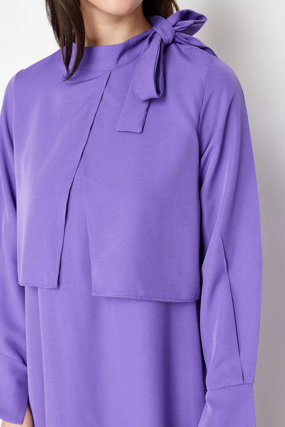 Buy Trendyol MODEST Bow Neck Dress 2026 Online | ZALORA