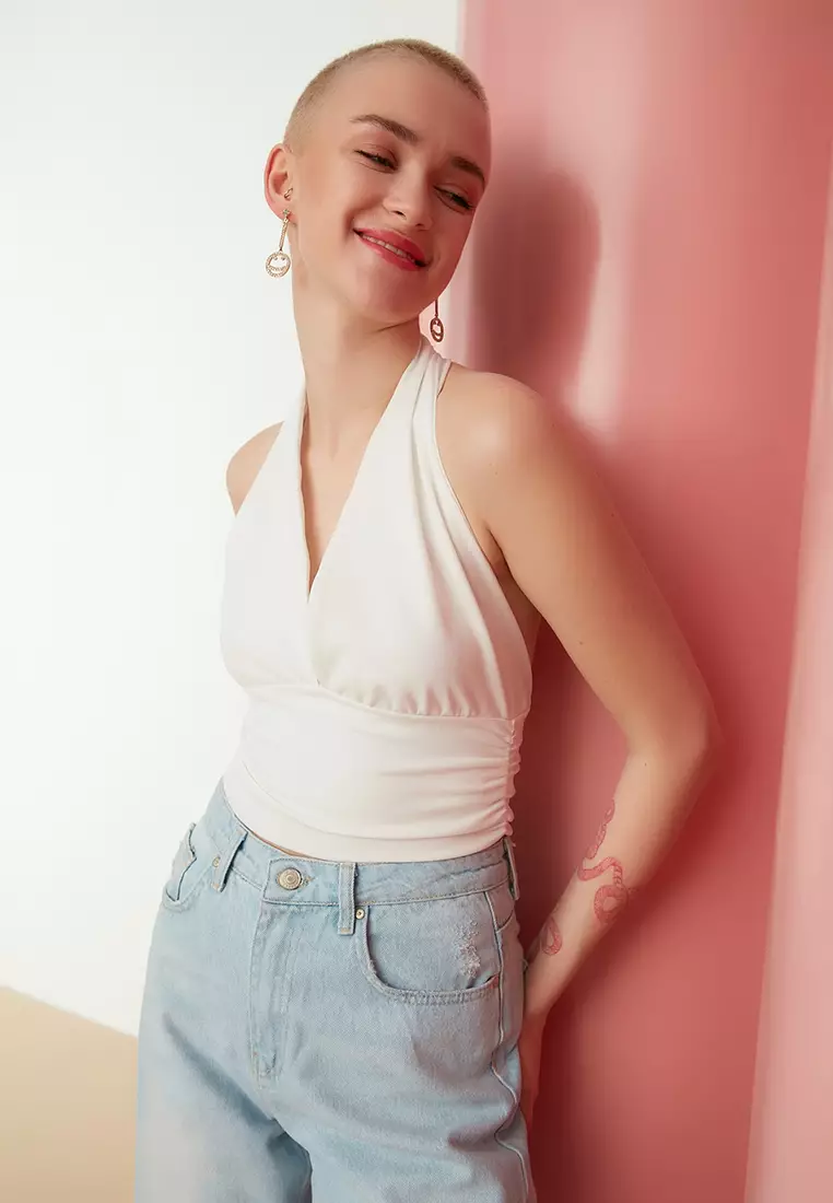 Halterneck Knitted Crop Top