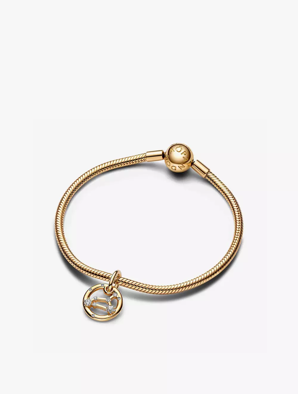 Leo zodiac 14k gold-plated dangle with clear cubic zirconia