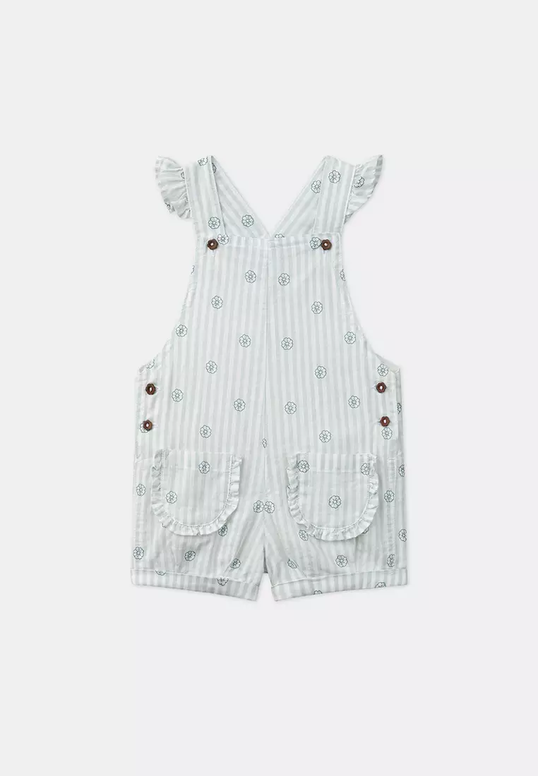 Buy Sergent Major Turquoise And Ivory Striped Short Overall 2026 Online ...
