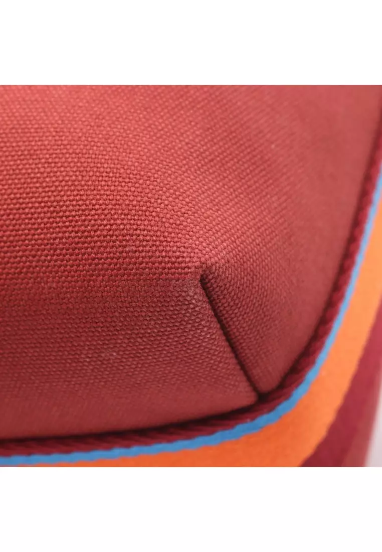 Pre-Loved Hermès Bride-a-Brac PM Hpavilion Rouge Ash Handbag canvas Brown multicolor silver hardware