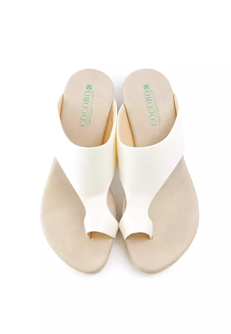White thong cheap wedge sandals
