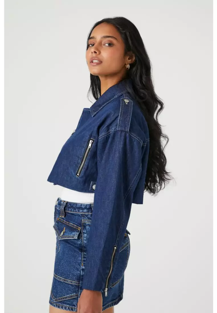Forever 21 hot sale denim moto jacket