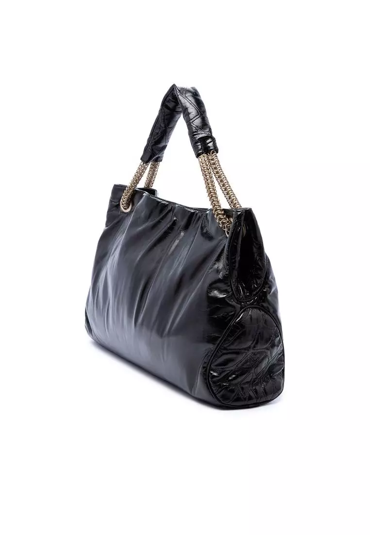 Pre-Loved Chanel Crinkled Patent Rodeo Drive Tote
