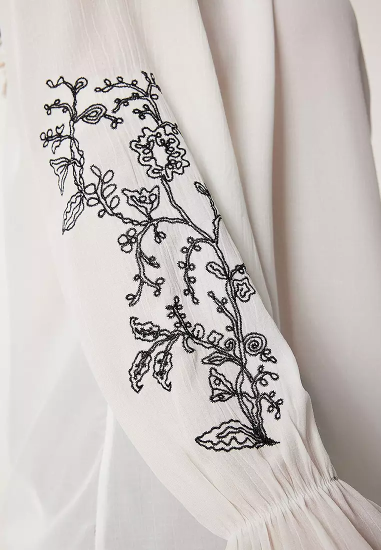 Embroidery Embroidered Linen Blouse