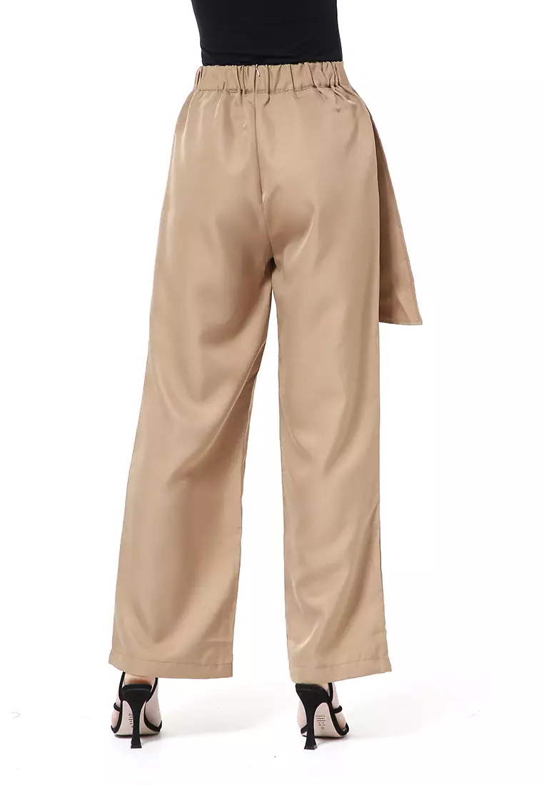 Stella Long Pants Celana Panjang Kasual Wanita Model Pocket Material Cotton ORIGINAL - Choco