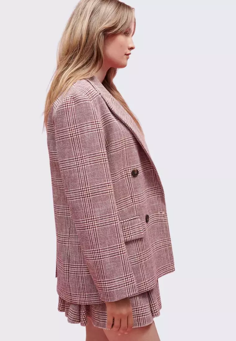 maje checked coat