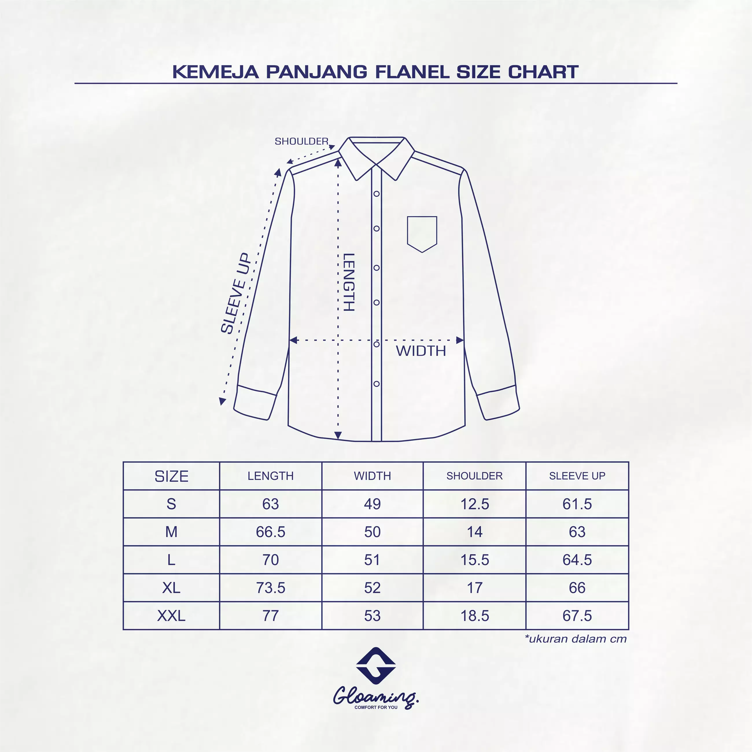 Gloaming Kemeja Flanel Veterano Unisex Panjang Floriana