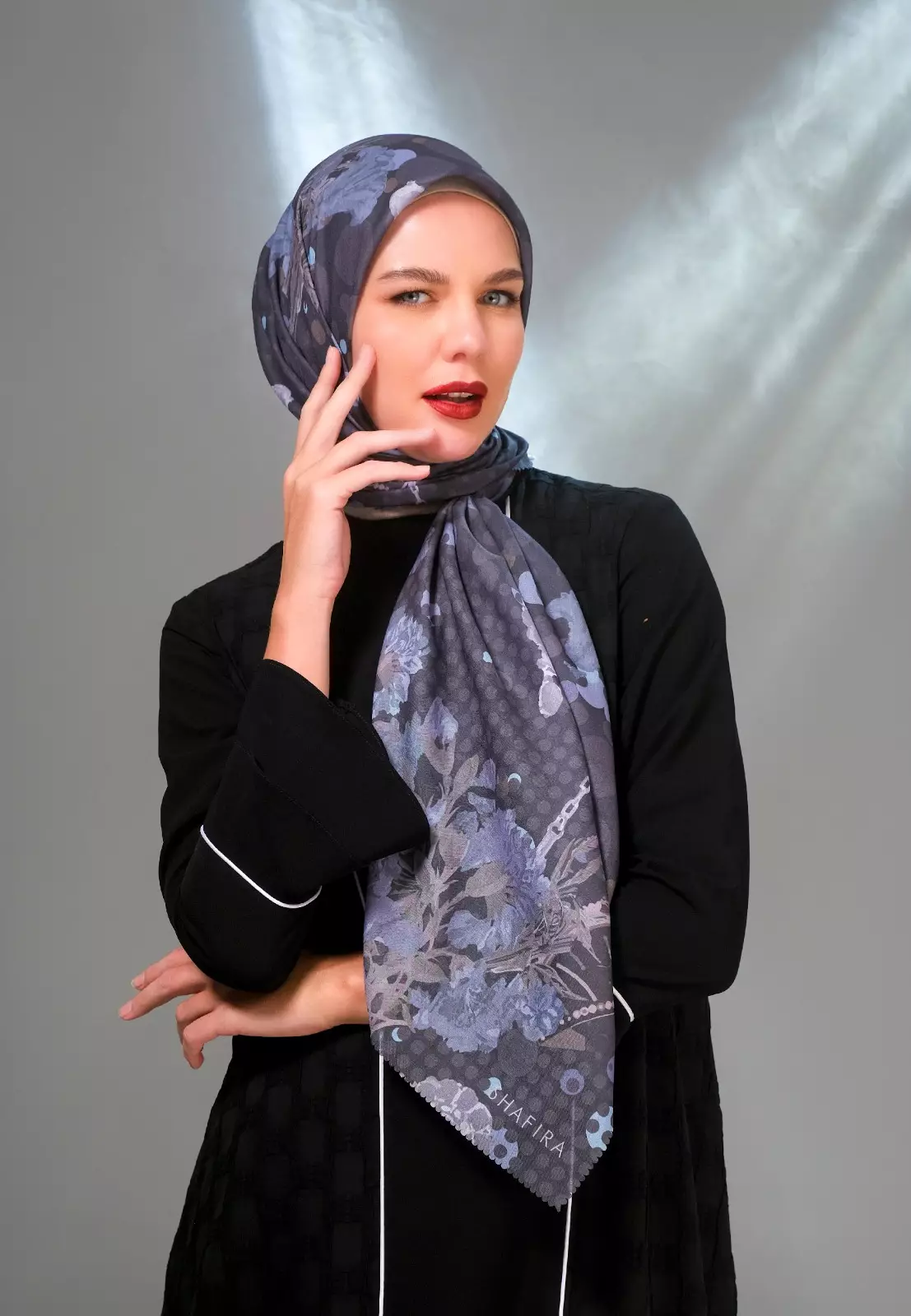 Nessie Printed Scarf | Hijab Kerudung Segi Empat Motif |