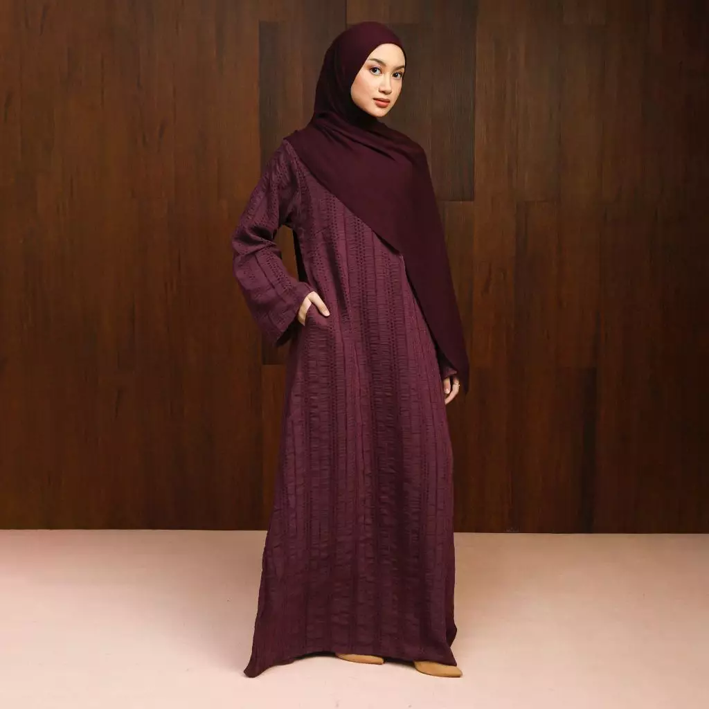 Shani Abaya Dress Series Dark Plum