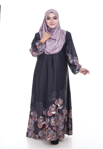 Buy Nayli Nayli Plus Size Nursing Grey Floral Jubah Online Zalora Malaysia