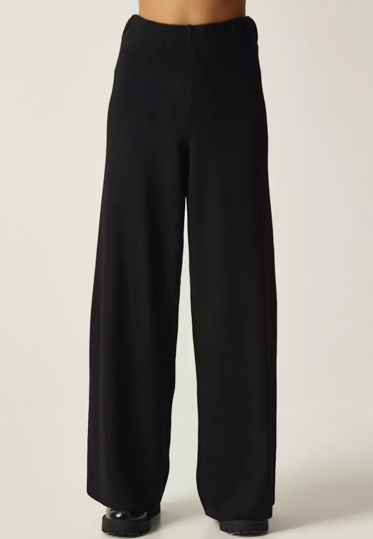 Elastic wide hot sale leg pants
