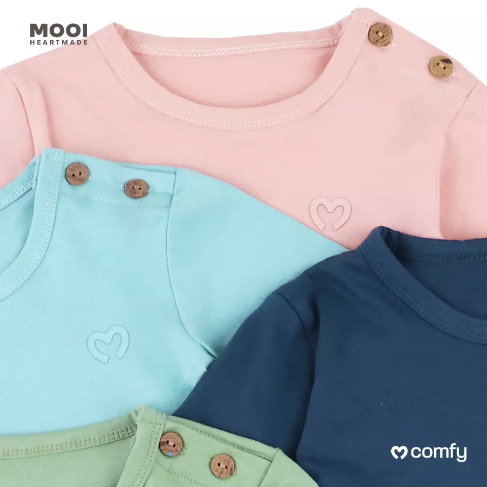 Mooi Setelan Piyama Bayi Comfy Baby Basic Pajamas - Sage Green