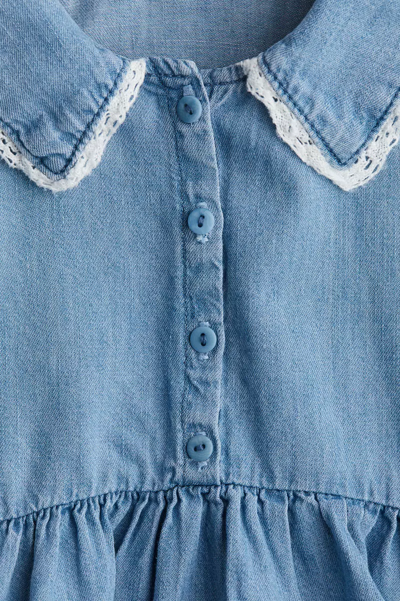 Sailor-collared denim dress