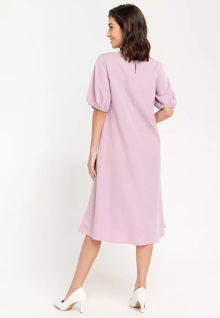 Celia Puff Sleeves Midi Dress