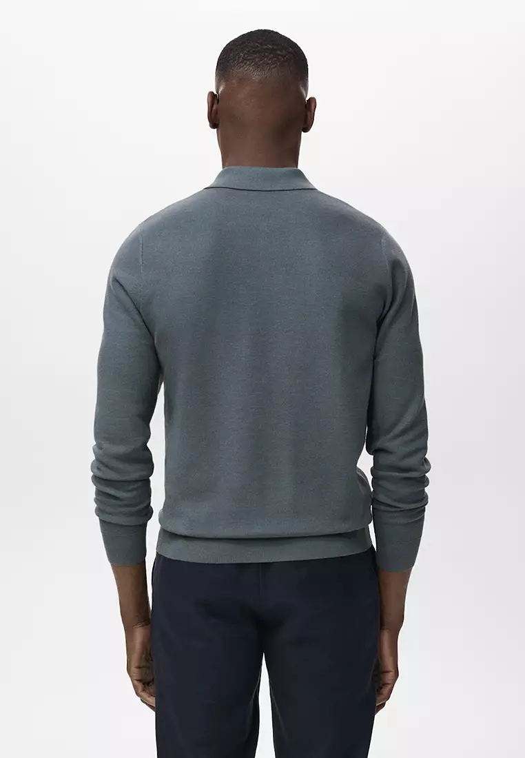 Micro-Structured Cotton Polo Shirt