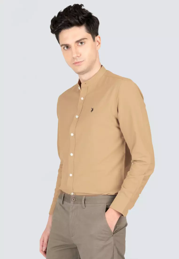 Polo Haus - Men’s Cotton Mix Signature Fit Mandarin Collar MBLSE002