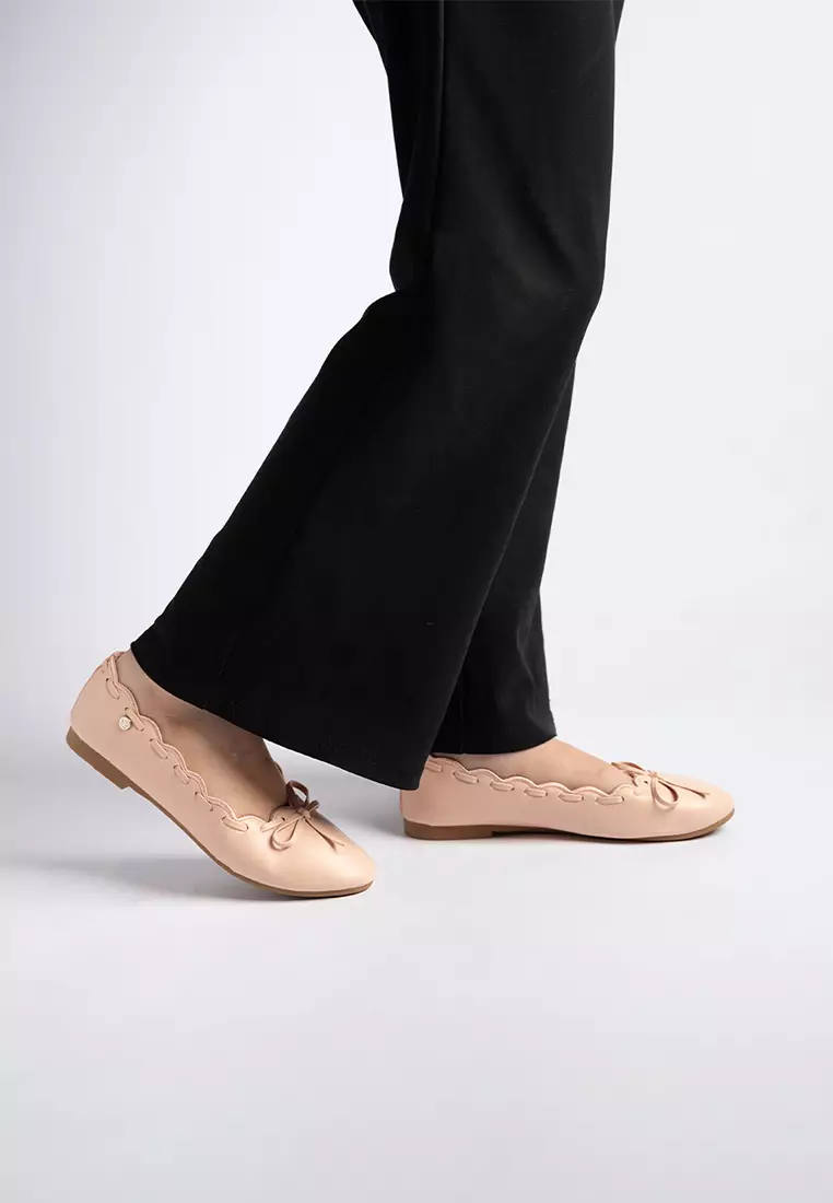 Hannah Scallop Ribbon Flats