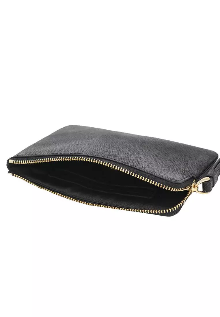 Corner Zip Wristlet - Black