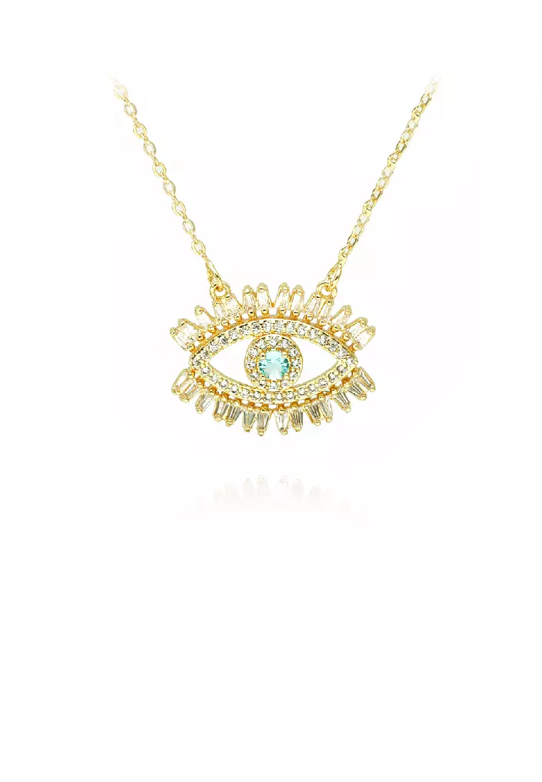 Buy Glamorousky Fashion Personalized Plated Gold Devil Eye Pendant