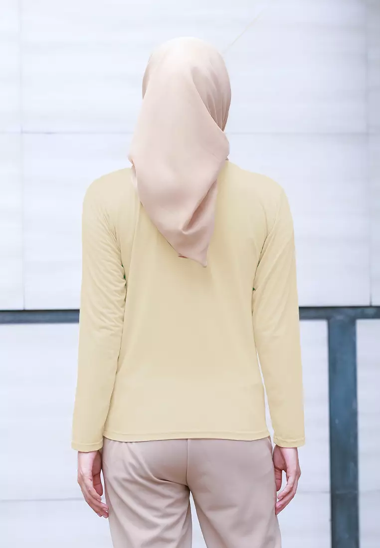 Cotton Bee - Manset Lengan Panjang Aneisha Inner Rayon - Beige - XL 