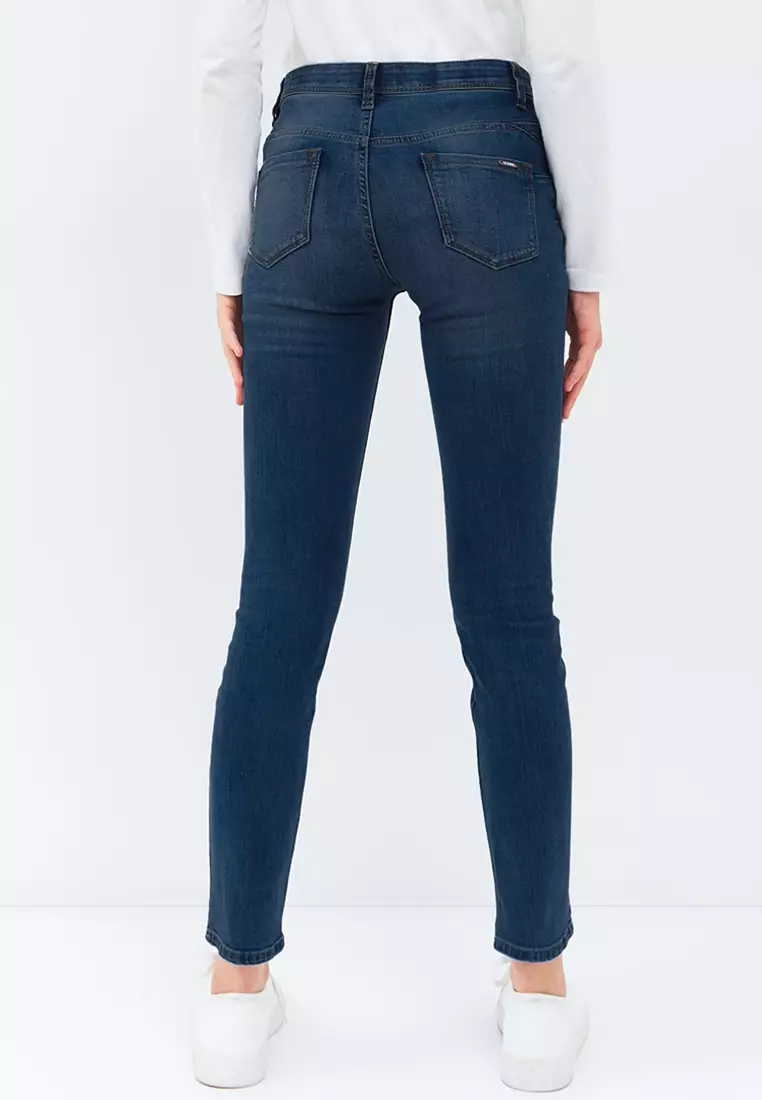 C2 Tanzel Navy Jeans Push Up Wanita Skinny