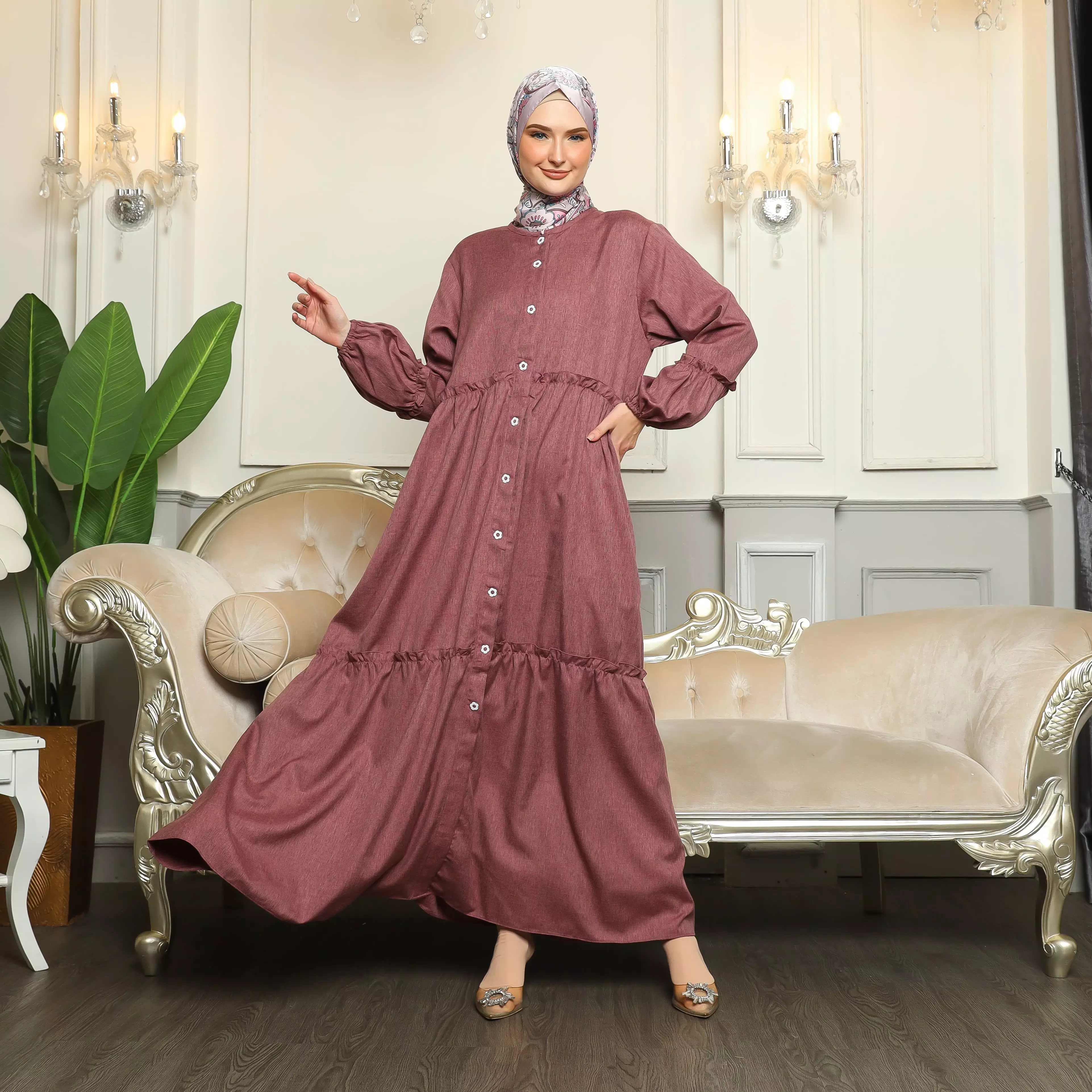 Gamis Sarimbit Wanita GMS 04 Burgundy