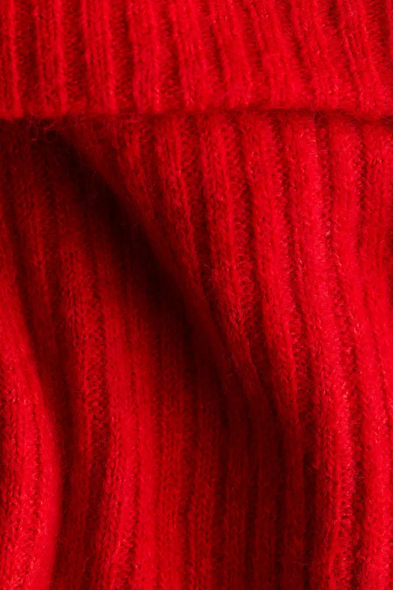 Rib-knit off-the-shoulder dress