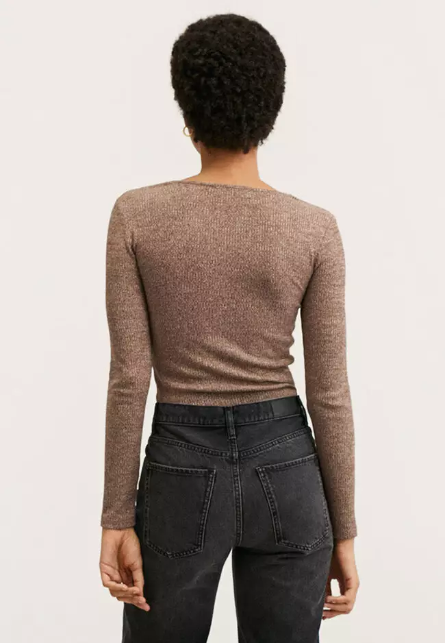 Long-Sleeve T-Shirt With Ruched