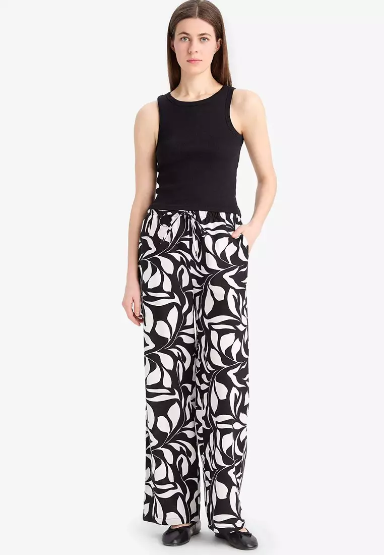 Wide Legs Poplin Long Pants