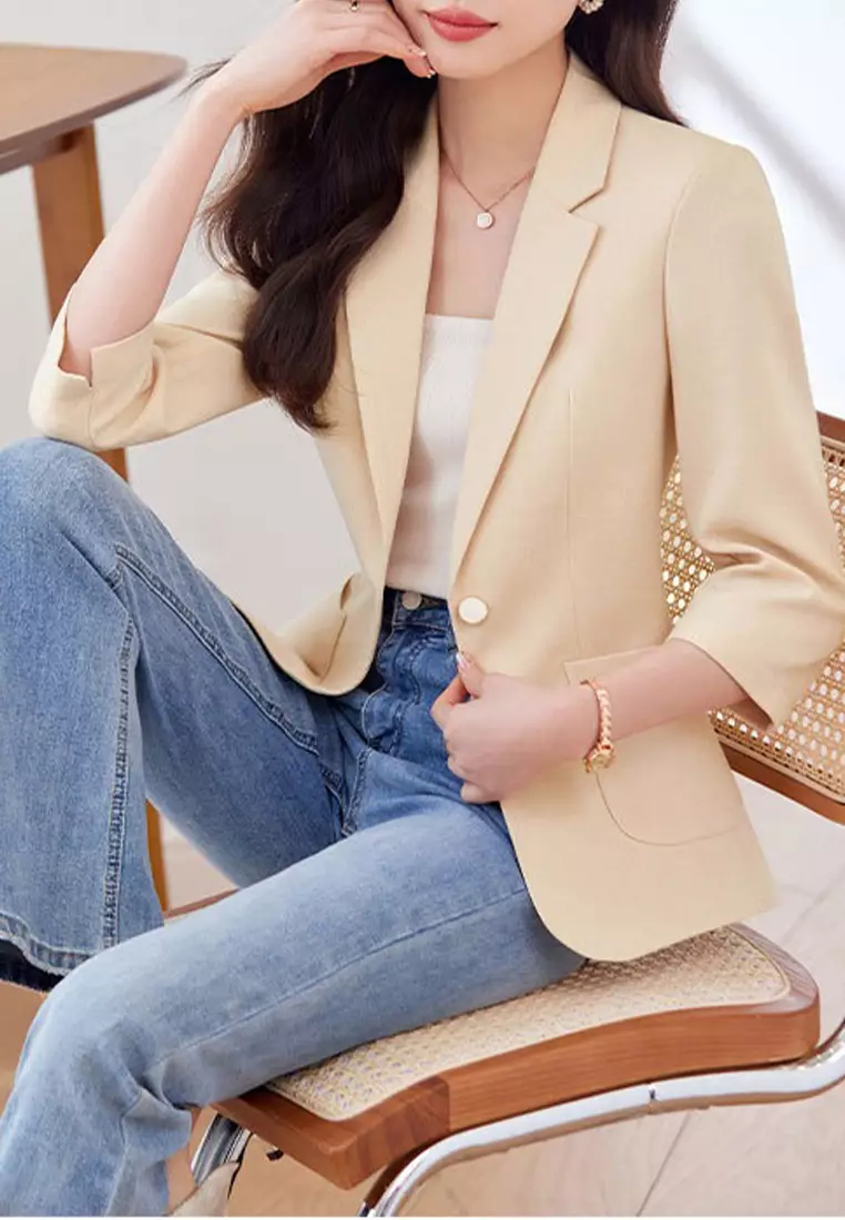 Simple Slim Fit Suit Jacket YGH-EY8909