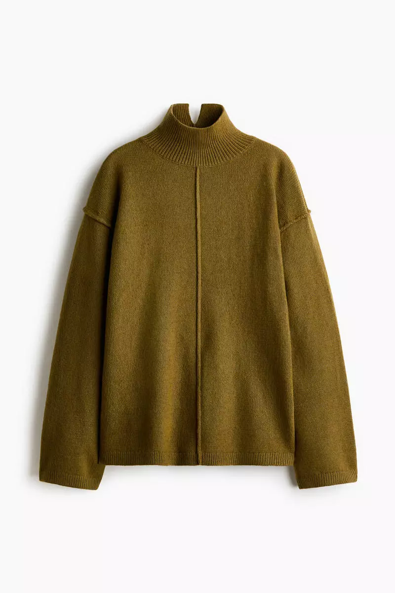 Seam-detail turtleneck jumper