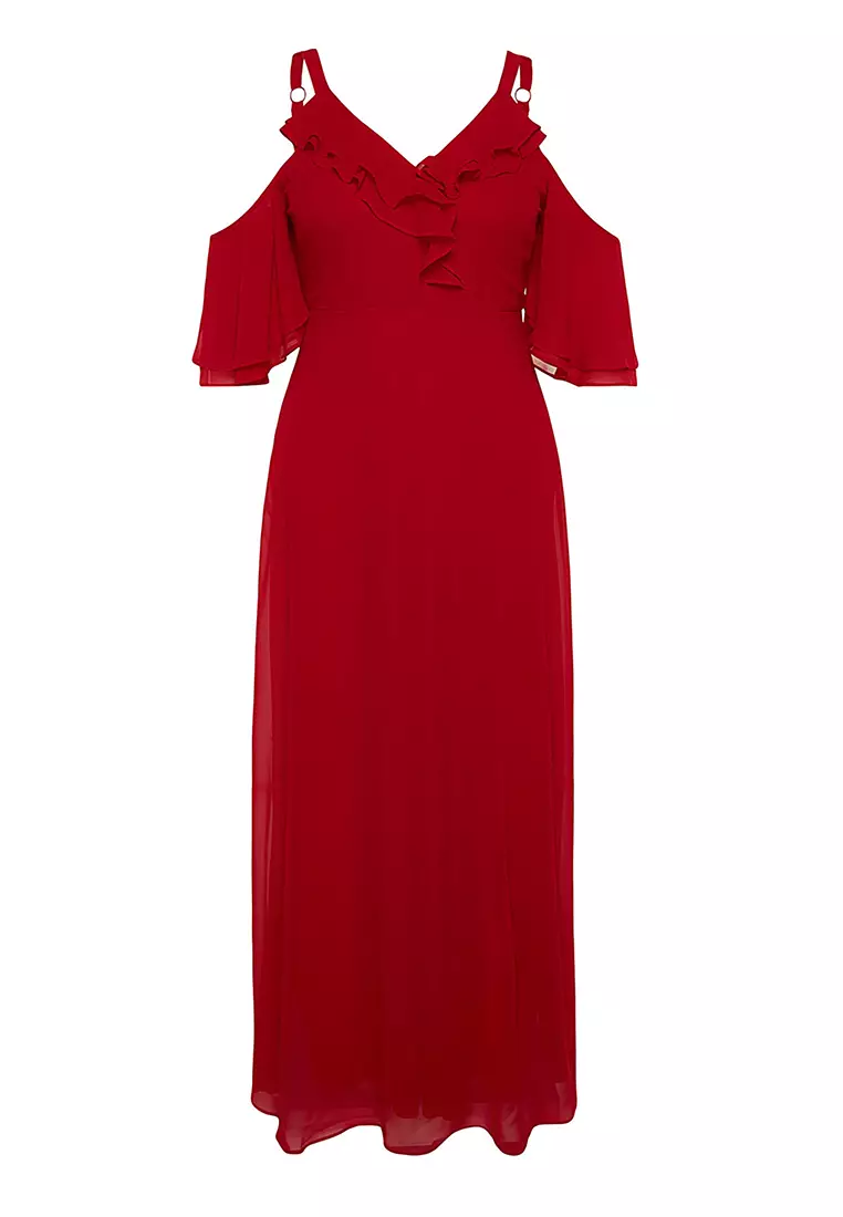 Plus Size Cold Shoulder Maxi Dress