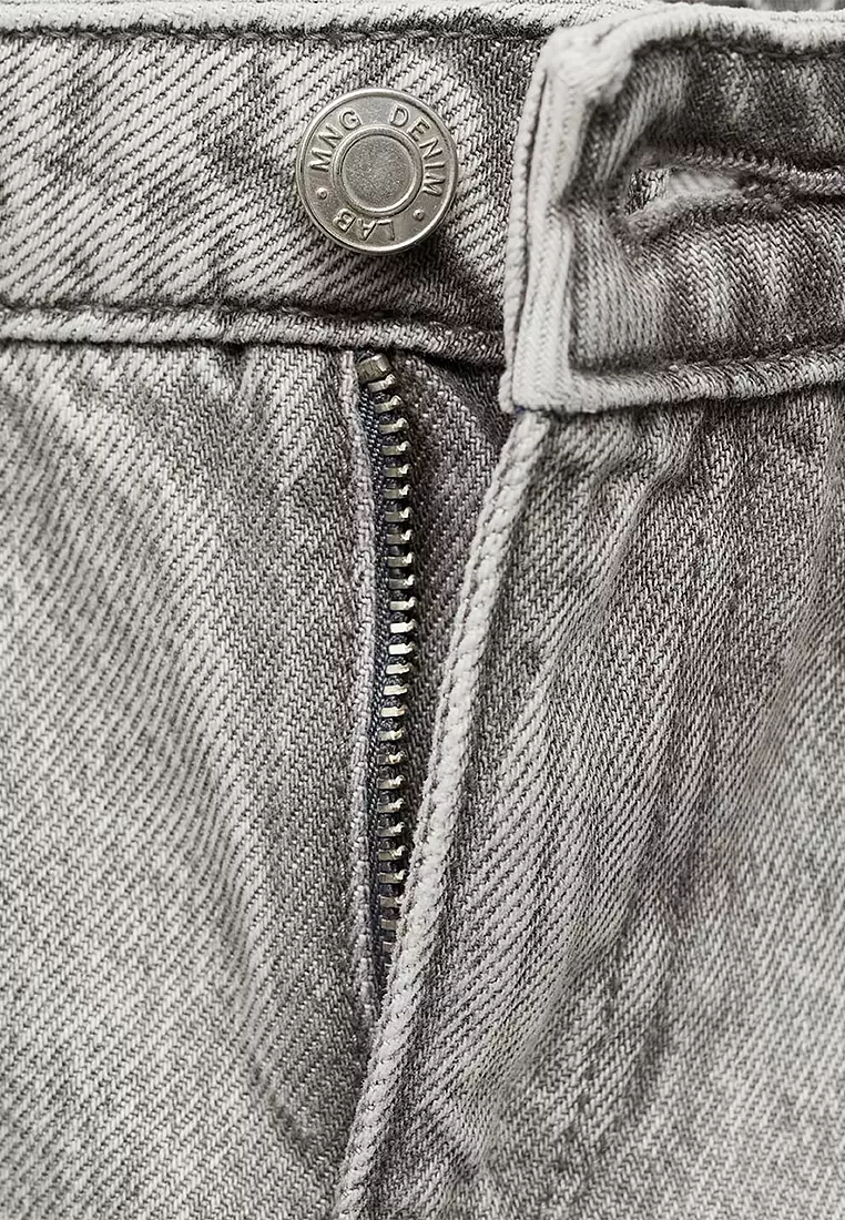 Mom Fit Decorative Rips Jeans