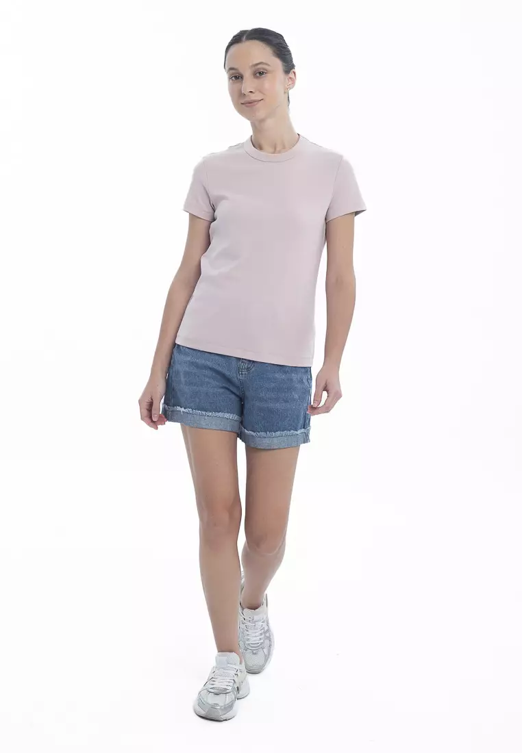 Ladies' Denim Shorts with Rolled Raw Edges