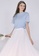 JOVET white and blue Dotty Mesh Sleeved Tee 9D2DCAACDCCDEBGS_5