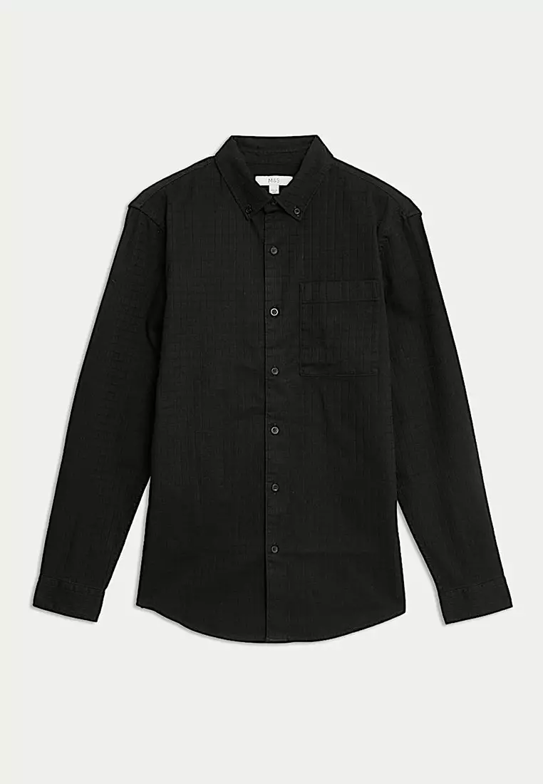 Pure Cotton Textured Shirt