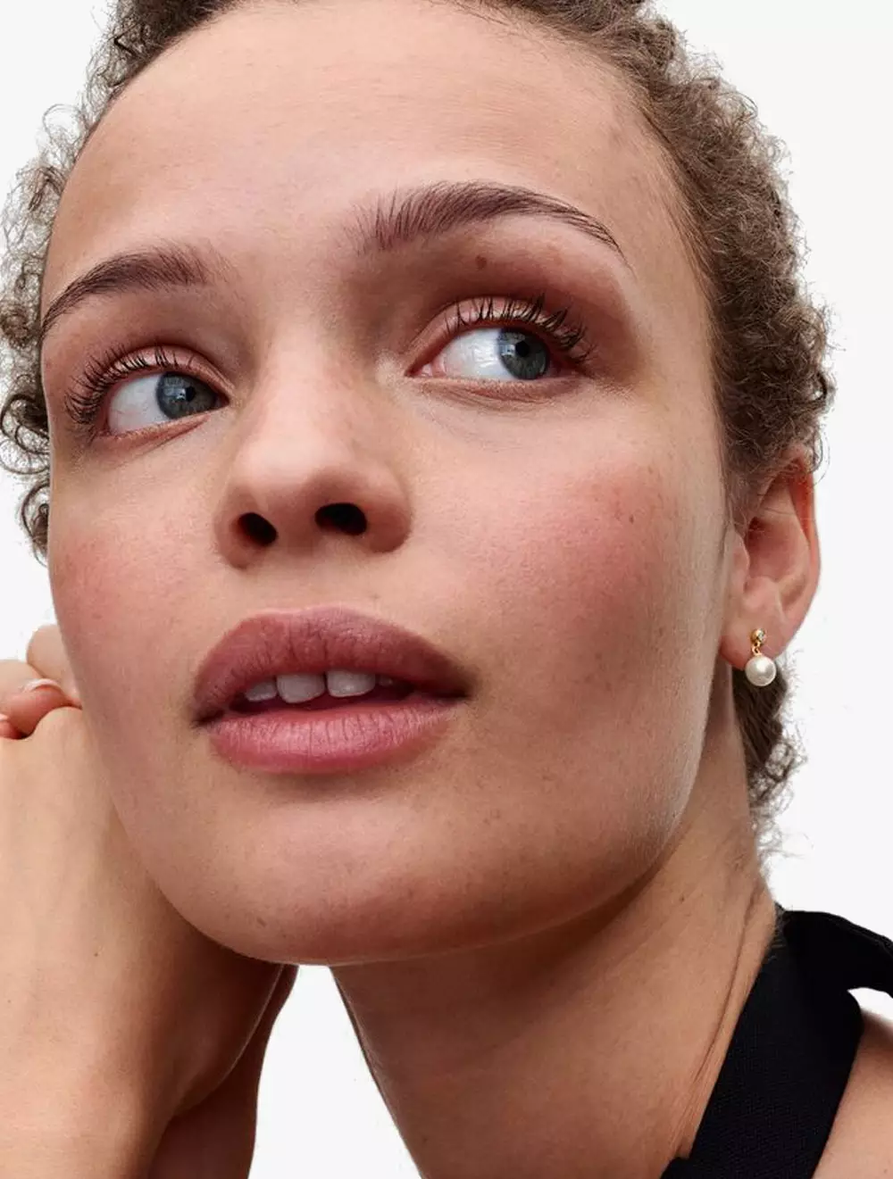 14k Gold-plated drop earrings with white treated freshwater cultured pearl and clear cubic zirconia