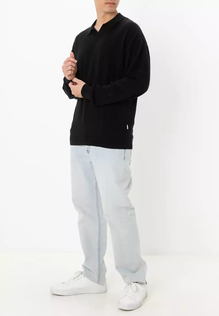 Colin Slub Knit Polo Sweatshirt
